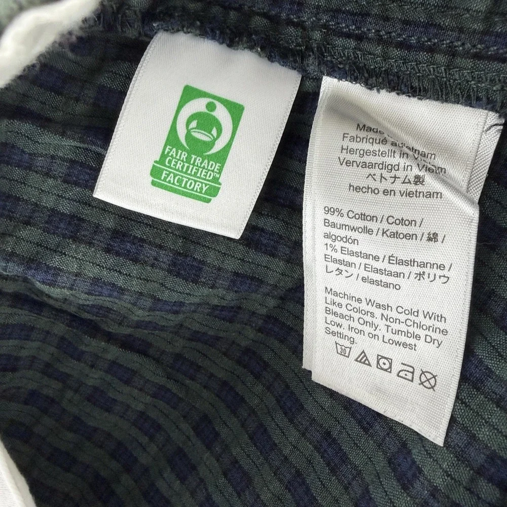 J.Crew Shorts Mens XL Green Check Chino Drawstring Waist Plaid Casual Summer